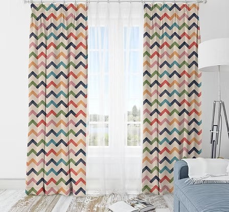 Curtains Print -Multi Color- polyester - 130 x 260 cm
