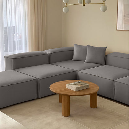 كنبة حرف L - خشب زان - قماش كتان - متعدد الألوان - 300x270x90x70 سم