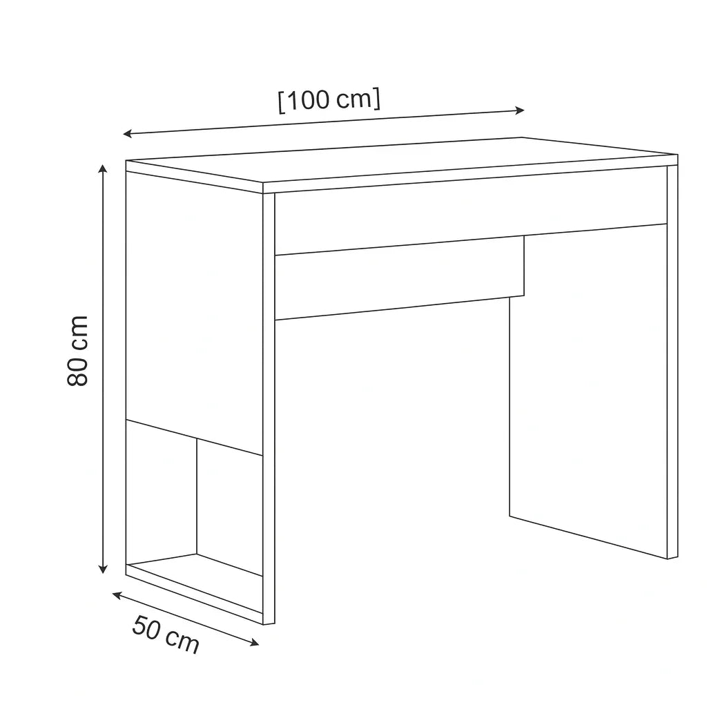 Desk - MDF Wood - Multi color - 100x50x80 cm - Cataloug