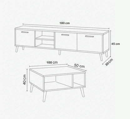 Bundle of TV Table and Coffee Table - Multi Color - Cataloug