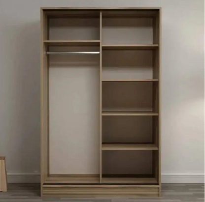 دولاب  - خشب ام دي اف- أبيض وبني فاتح - 200×120 سم