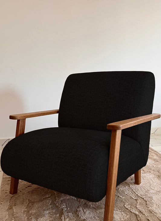 Chair - Oak Wood - Linen- Multi color - 85x85x90 cm - Cataloug