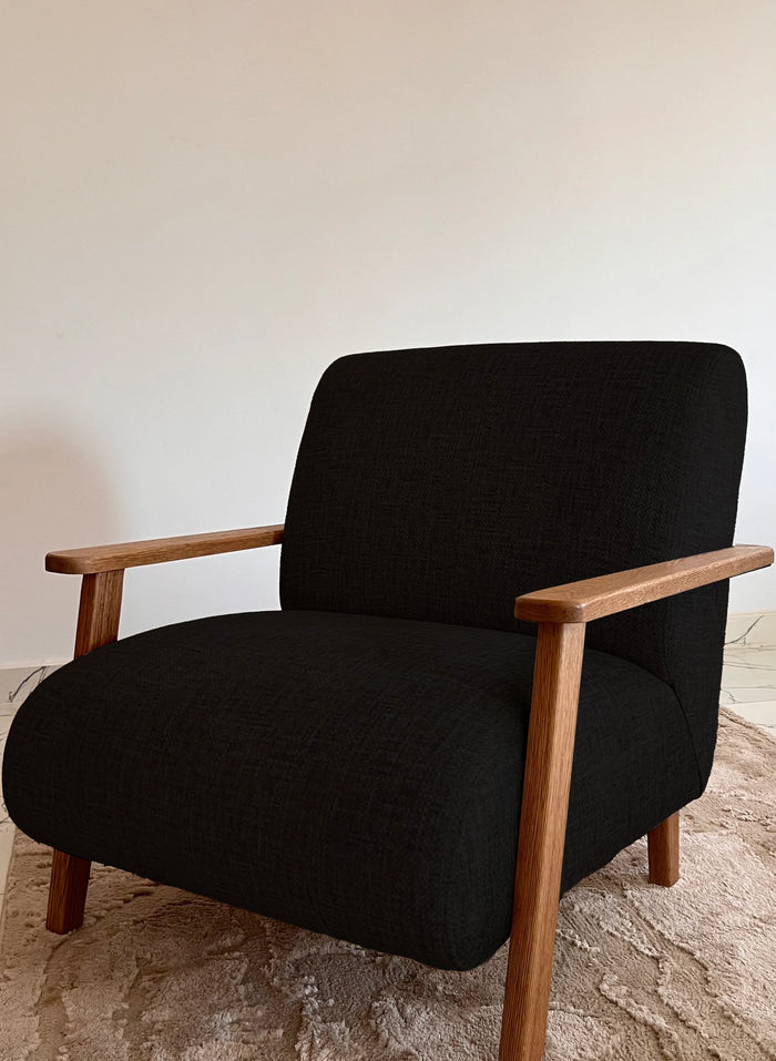 Chair - Oak Wood - Linen Wood - Multi color - 85x90x85 cm - Cataloug