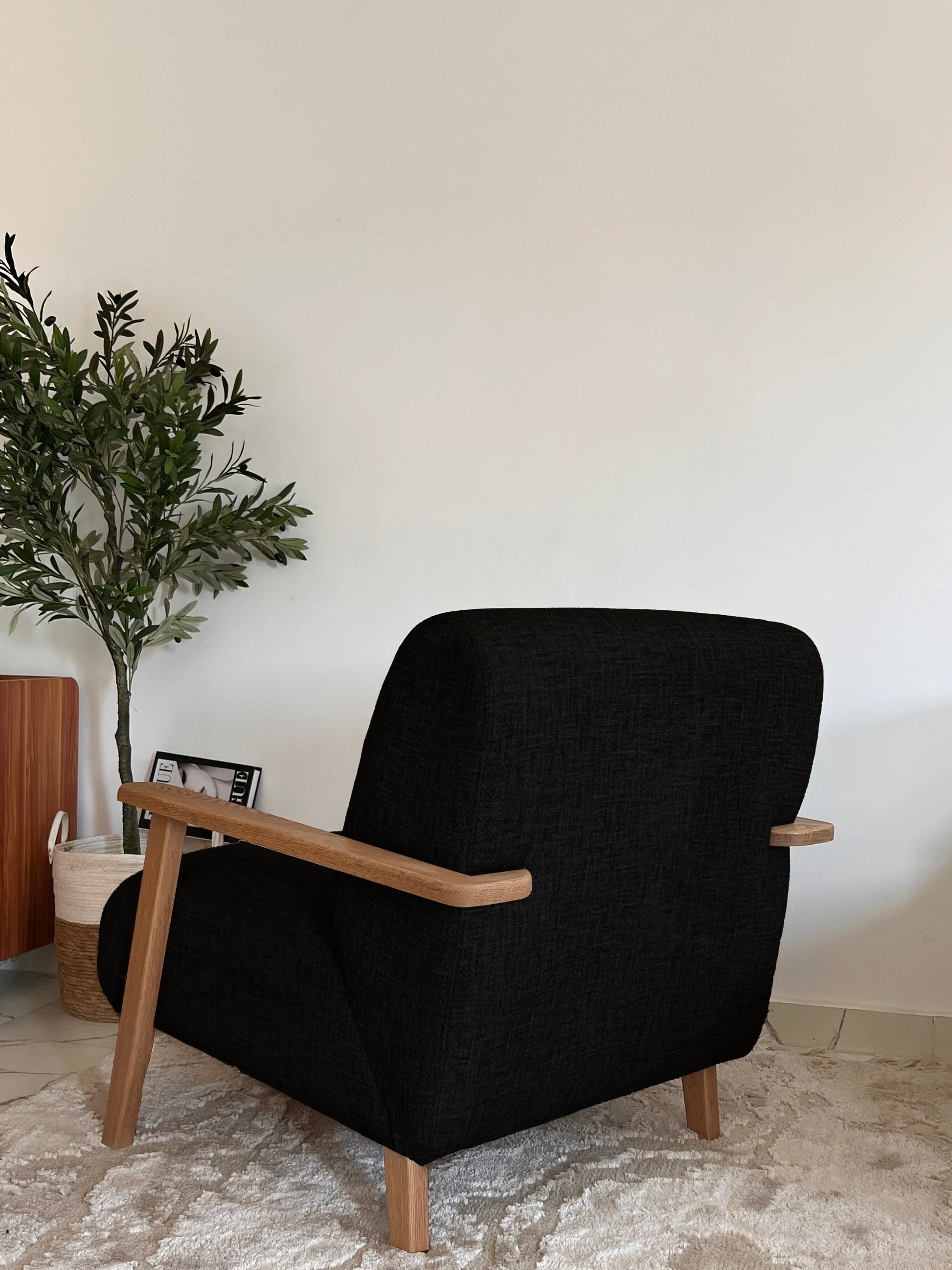 Chair - Oak Wood - Linen- Multi color - 85x85x90 cm - Cataloug