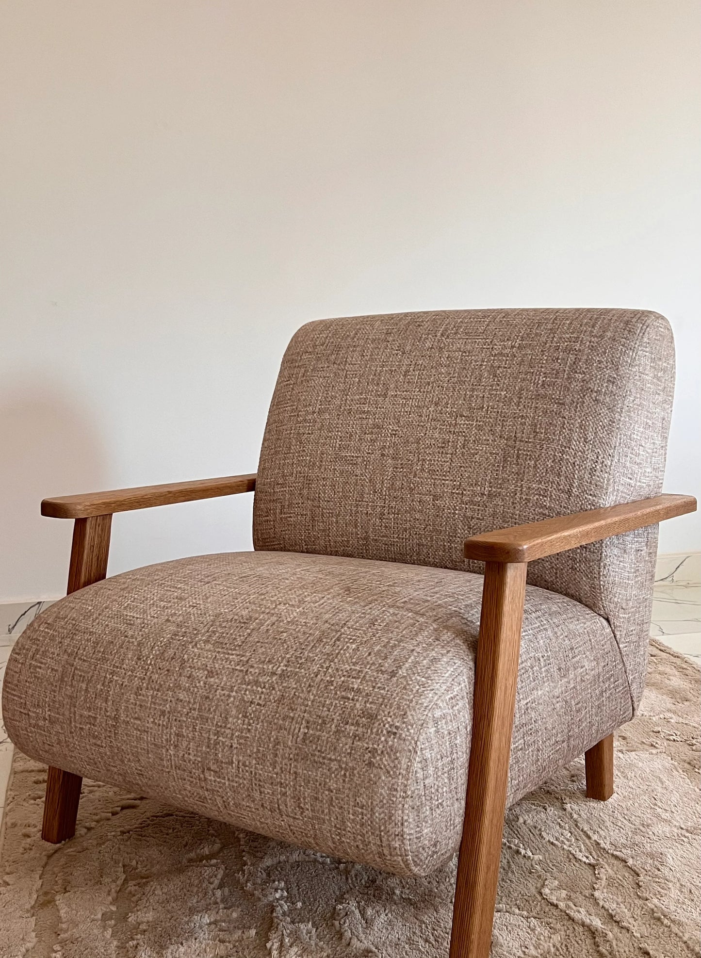 Chair - Oak Wood - Linen- Multi color - 85x85x90 cm - Cataloug