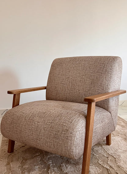 Chair - Oak Wood - Linen- Multi color - 85x85x90 cm - Cataloug