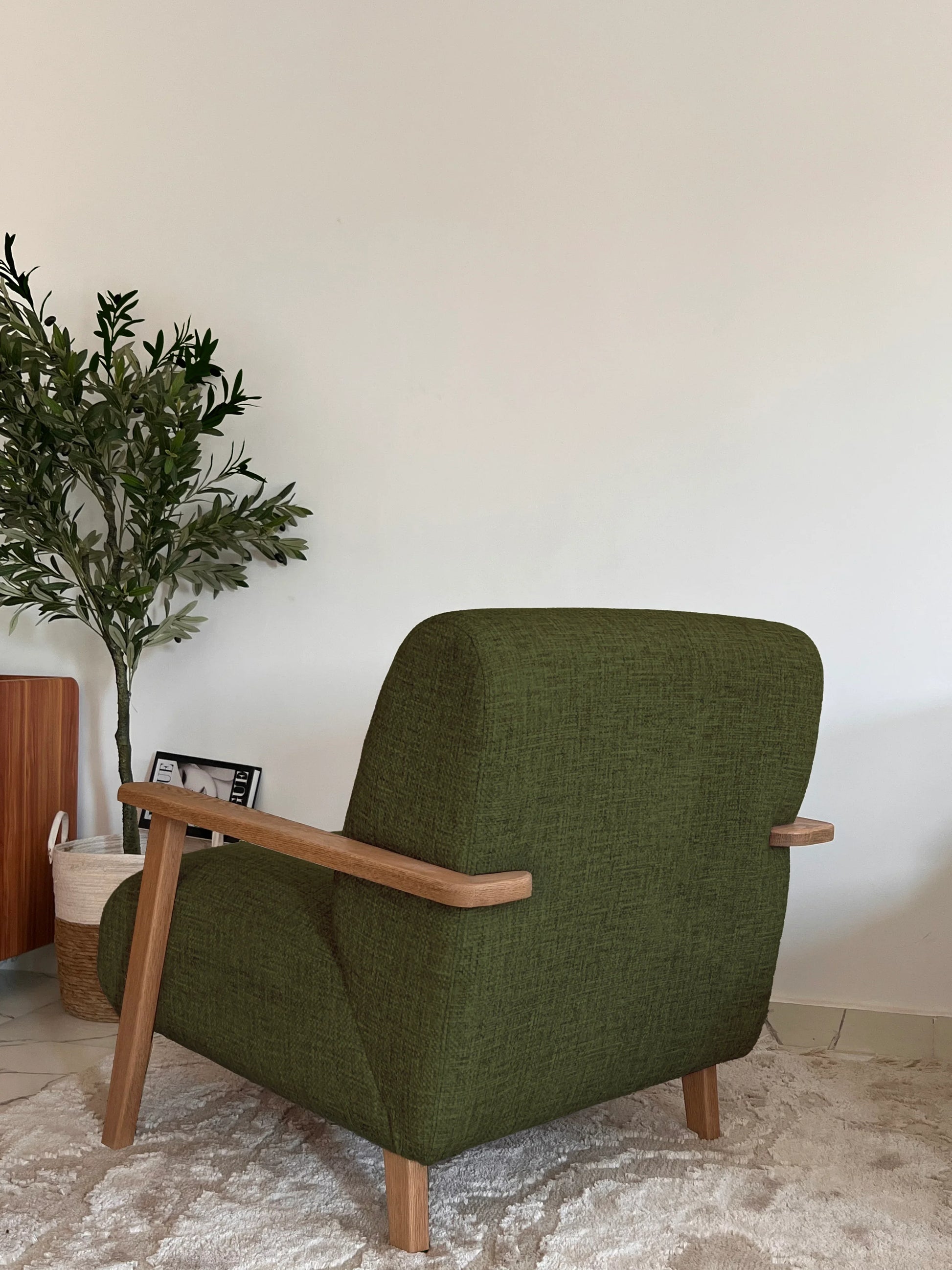 Chair - Oak Wood - Linen- Multi color - 85x85x90 cm - Cataloug