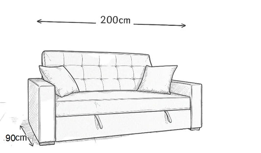 Sofa bed Beech Wood Linen Light Grey 200??90 cm - Cataloug