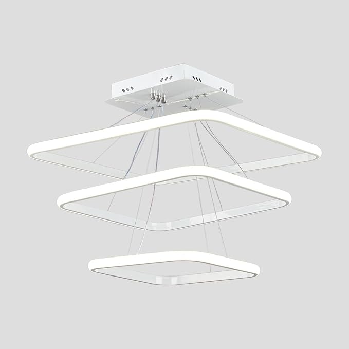 Chandelier - Metal & Plastic - White - 60×60×60 cm