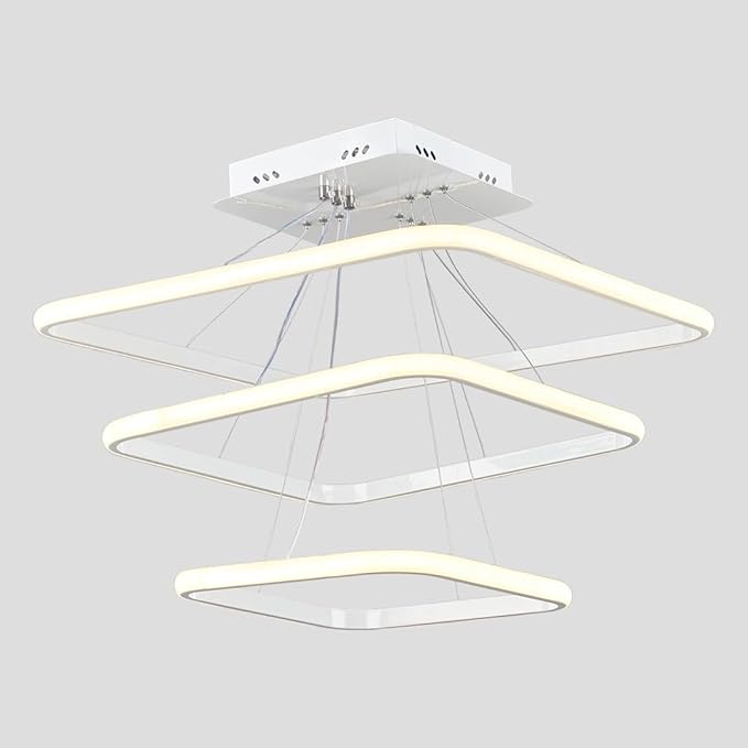 Chandelier - Metal & Plastic - White - 60×60×60 cm