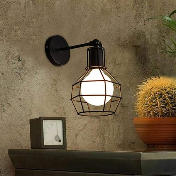 Wall Lamp - Metal - Black - 25×20×25 cm