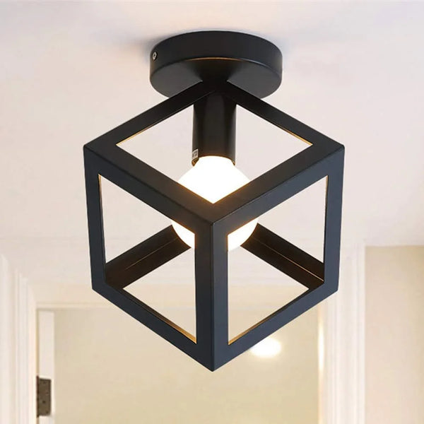 Ceiling Lamp - Metal - Black - 30×30×30 cm