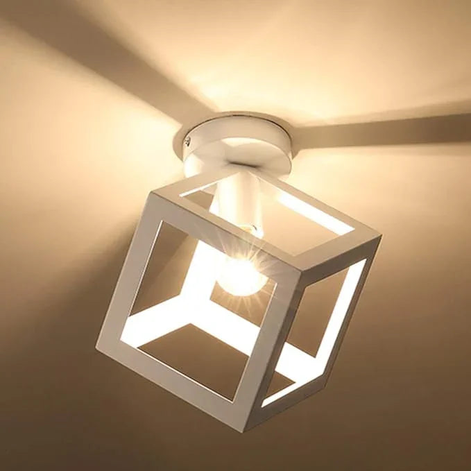 Ceiling Lamp - Metal - White - 30×30×30 cm