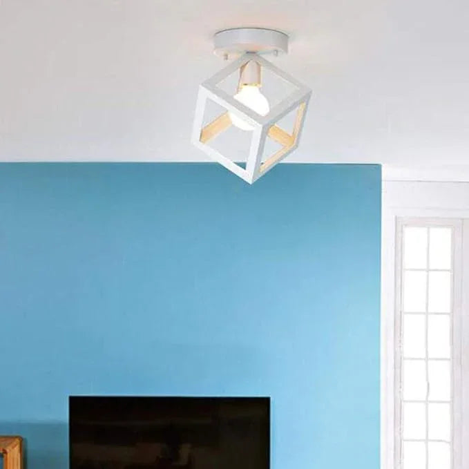 Ceiling Lamp - Metal - White - 30×30×30 cm