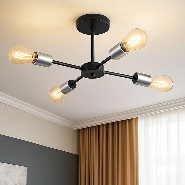 Chandelier - Metal - Black & Grey - 40×50×40 cm