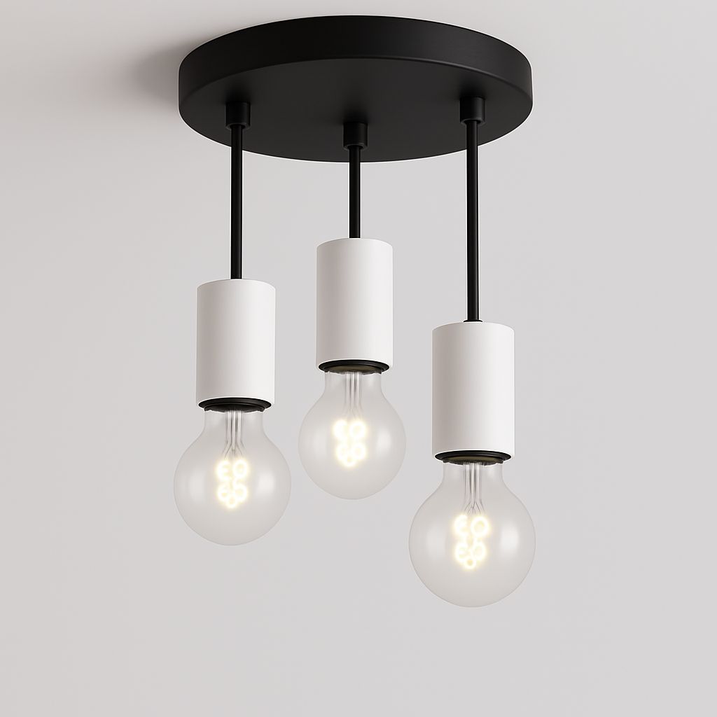 نجفة - معدن - أسود - أبيض - 40×30×40 سم