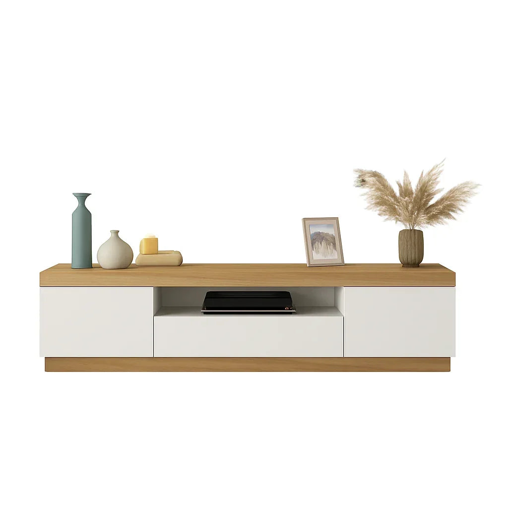 TV Unit- MDF Wood - White & Beige - 180x30x45 cm - Cataloug