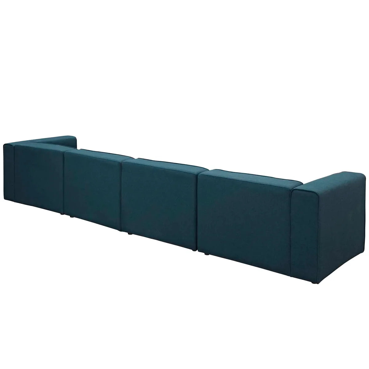 Sofa - Natural Wood - Multi Fabrics - Navy Blue - 395 x 95 x 70 cm
