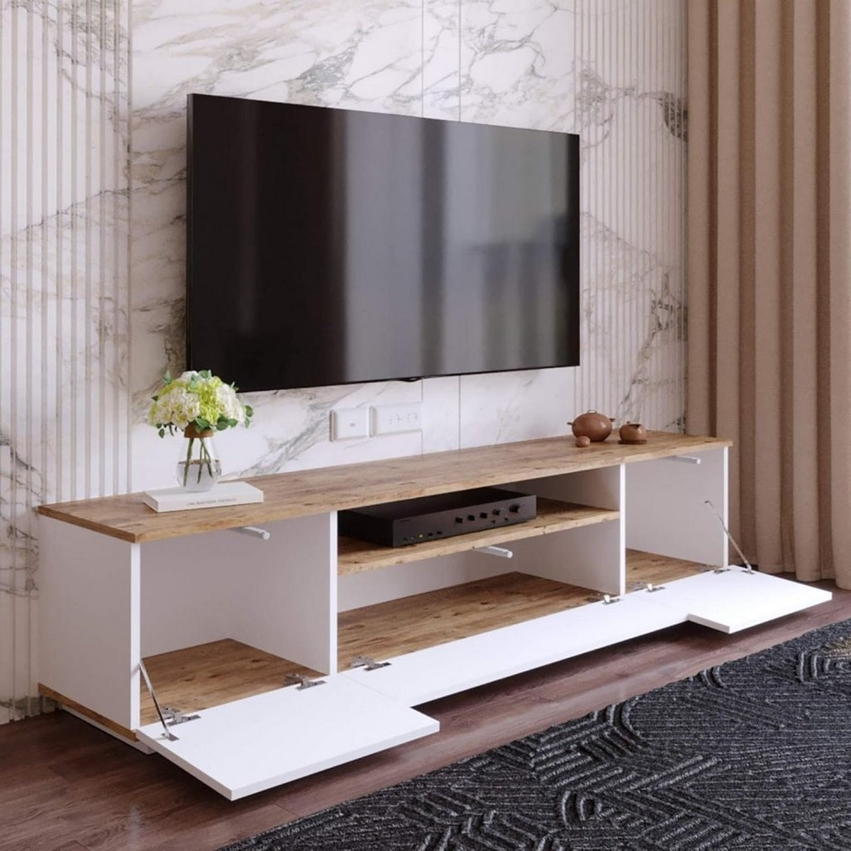 TV Unit - MDF Wood - Multi color - 180x30x45 cm