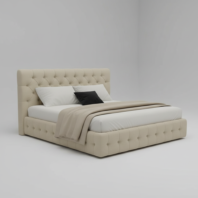 Full Bedroom - MDF Wood  - Brown & Beige