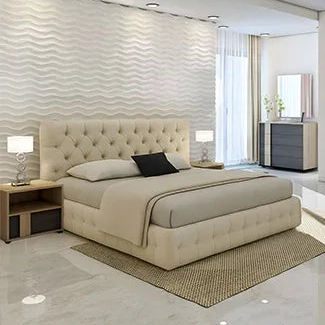 Full Bedroom - MDF Wood  - Brown & Beige