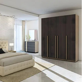 Full Bedroom - MDF Wood  - Brown & Beige
