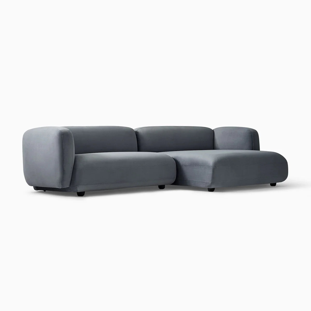 Sofa - Natural Wood - Linen - Grey - 307 x 150 x 100 x 75 cm