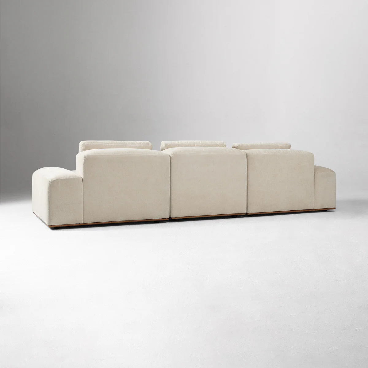 Sofa L Shape - Natural Wood - Linen - Beige - 330 x 173 x 100 x 80 cm