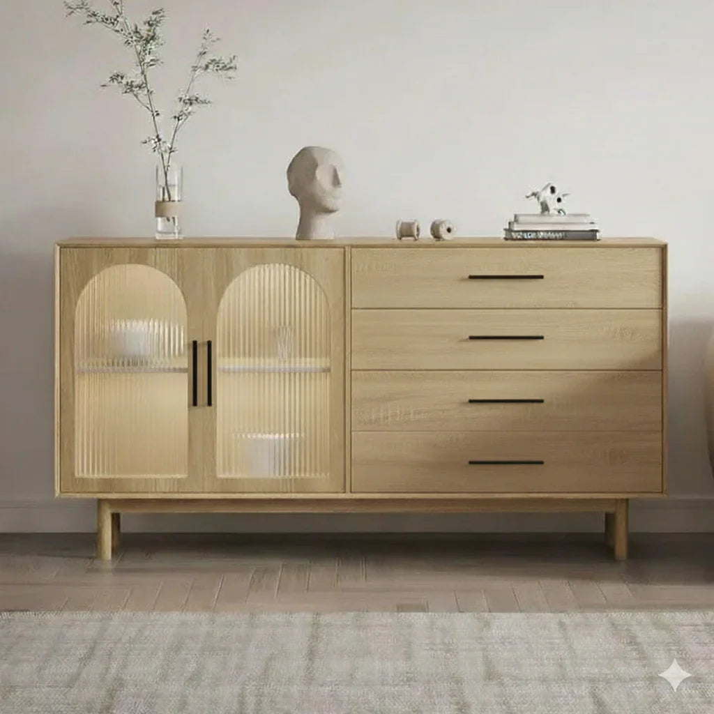 Buffet - MDF Wood - Beige - 160x45x85 cm