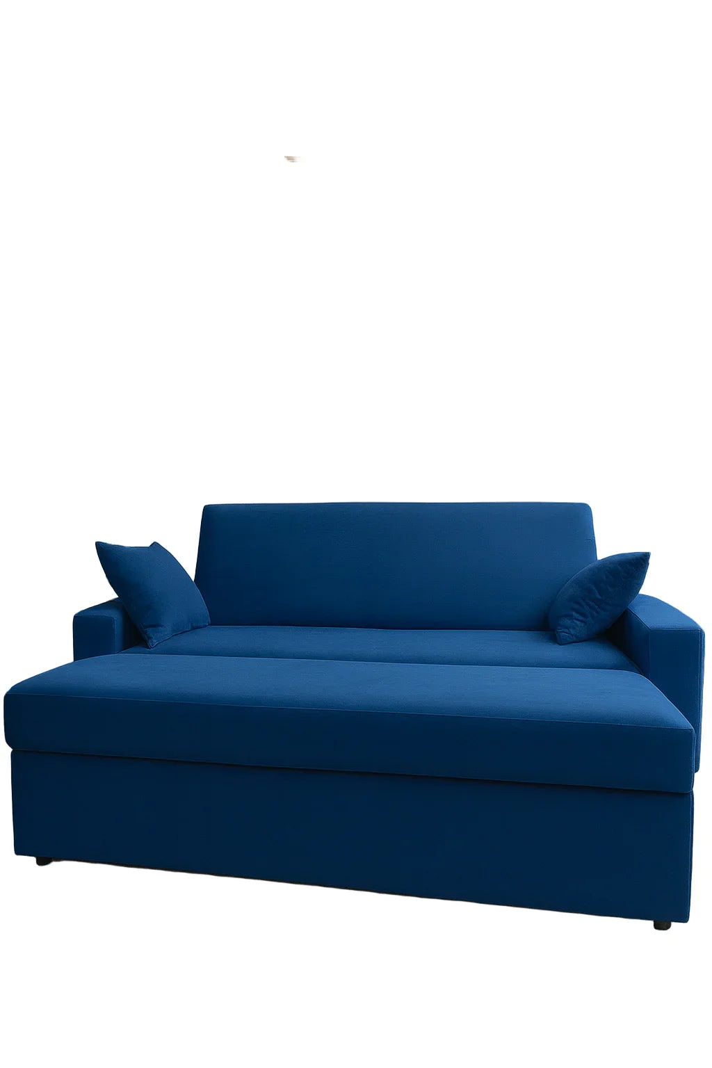 Sofa Bed - Beech Wood - Linen Fabric - Blue - 200x90 cm - Cataloug