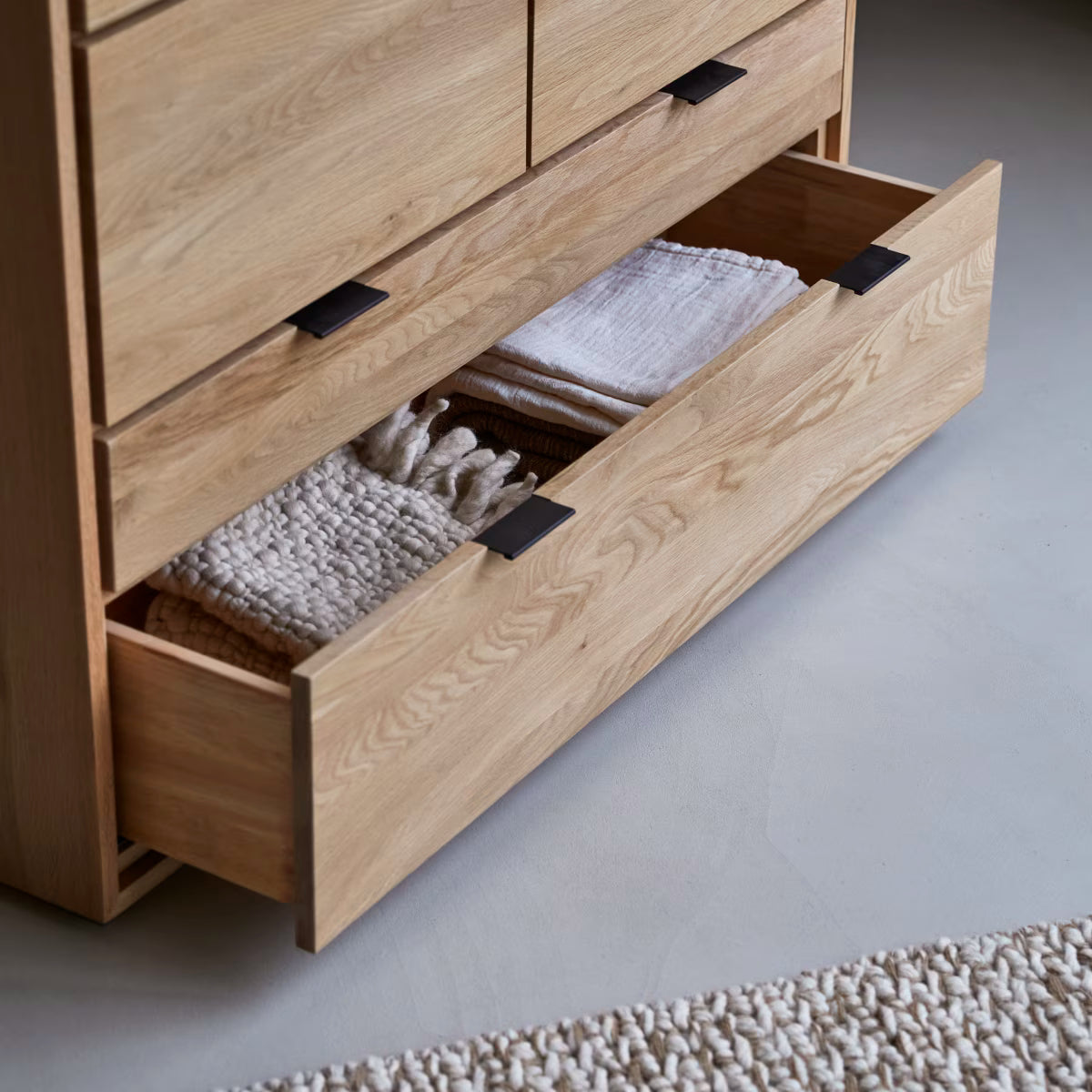 Drawer Unit - MDF Wood - Light Oak- 92×120×45 cm - Cataloug