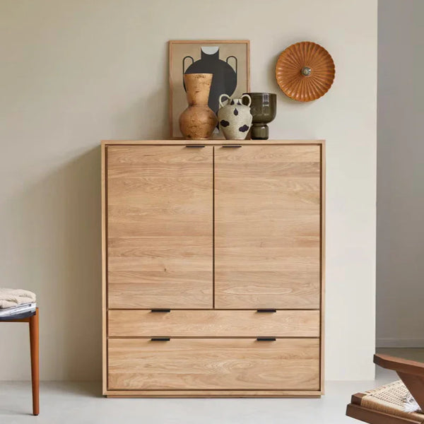 Drawer Unit - MDF Wood - Light Oak- 180×55×45 cm - Cataloug