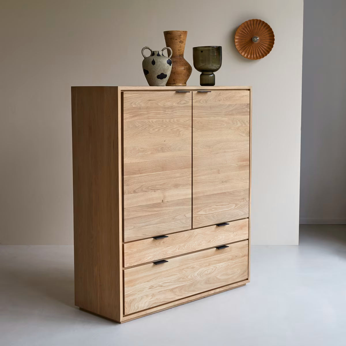 Drawer Unit - MDF Wood - Light Oak- 180×55×45 cm - Cataloug