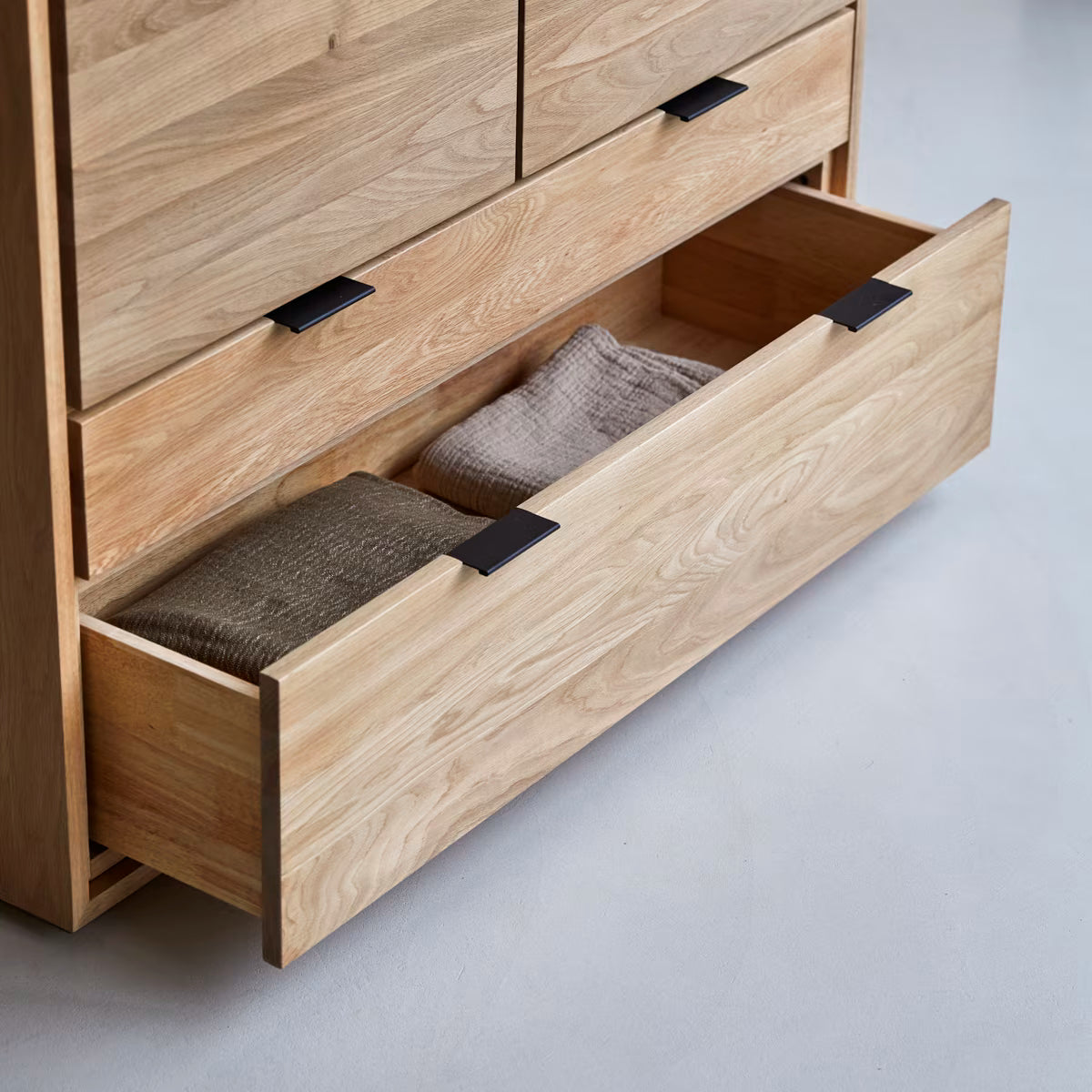 Drawer Unit - MDF Wood - Light Oak- 180×55×45 cm - Cataloug