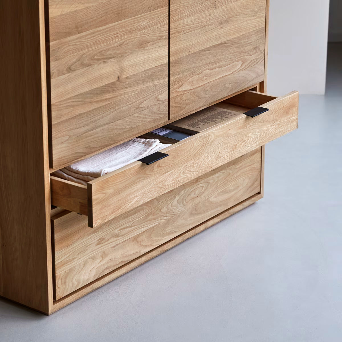 Drawer Unit - MDF Wood - Light Oak- 180×55×45 cm - Cataloug