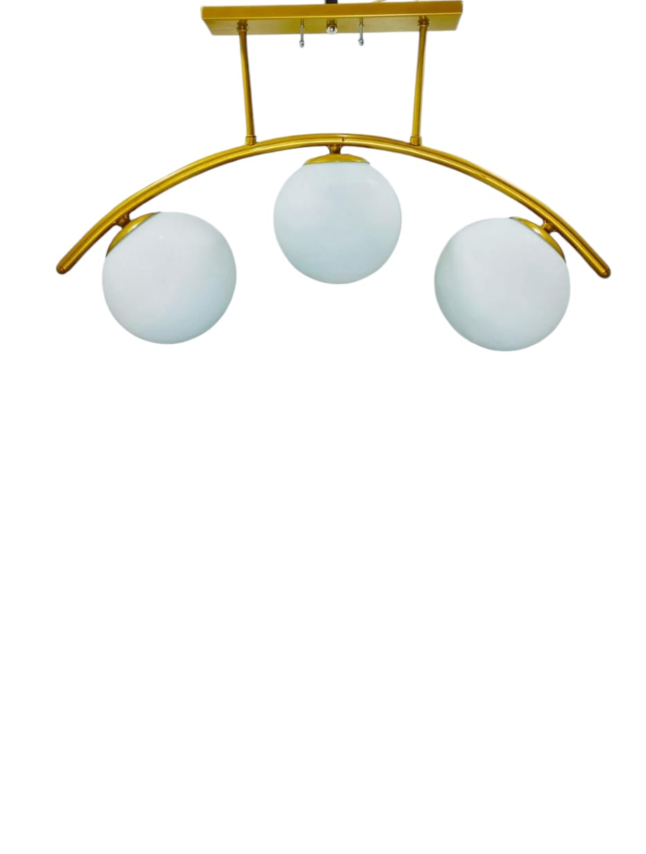 Chandelier - Metal & Glass - Gold - 50x70 cm.