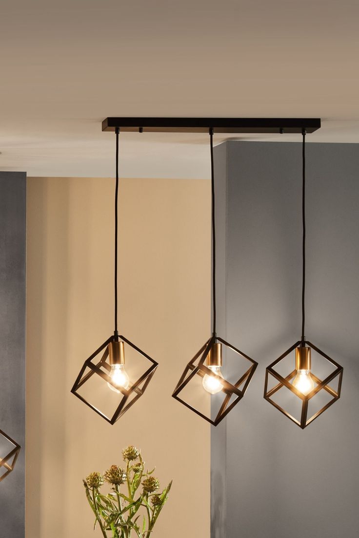 Ceiling lamp  - Metal - Black & Gold - 75 x 50 cm