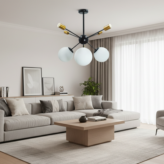 نجفه - معدن وزجاج - أسود وذهبي - 80 × 90 سم