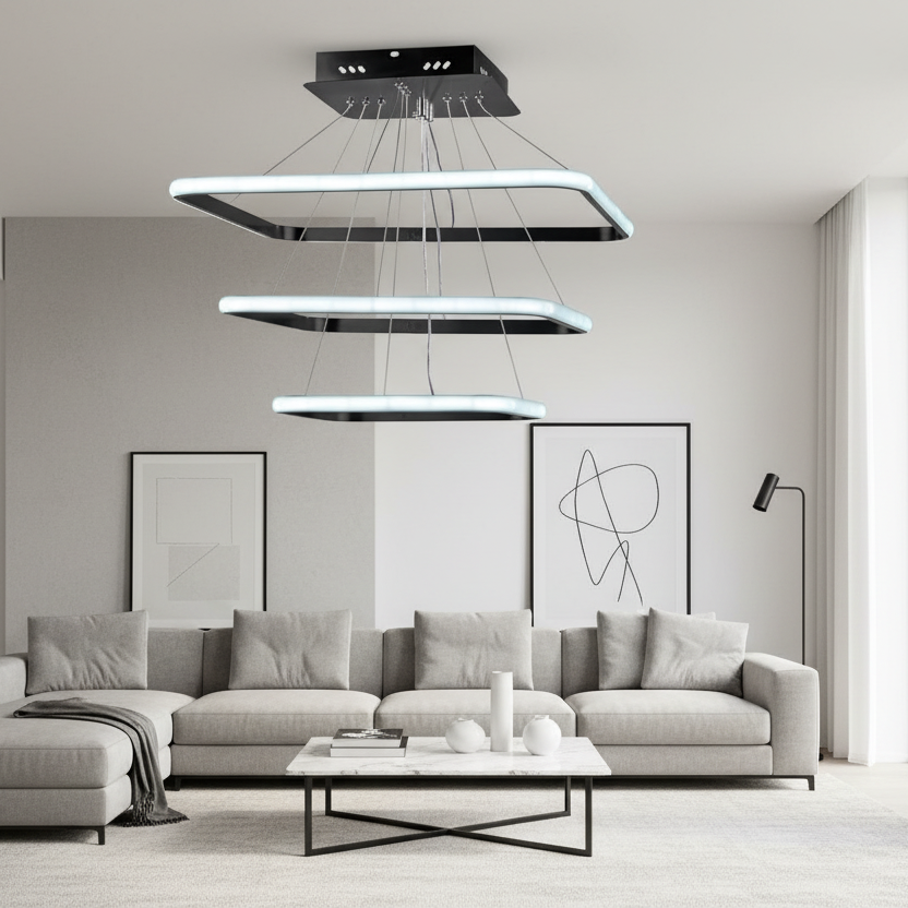 Chandelier - Metal - Black - 70 x 60 cm