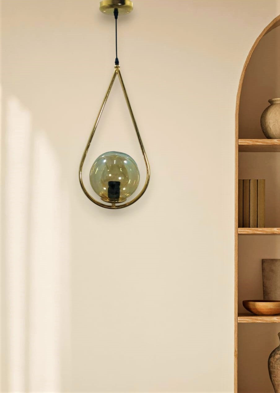 Ceiling Lamp - Metal & Glass - Gold - 75 x 21 cm