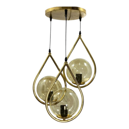 Chandelier - Metal & Glass - Gold - 70 x 30 cm