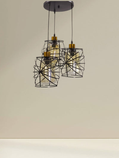 Chandelier - Multi Color - Metal & Glass - 80 x 30 cm