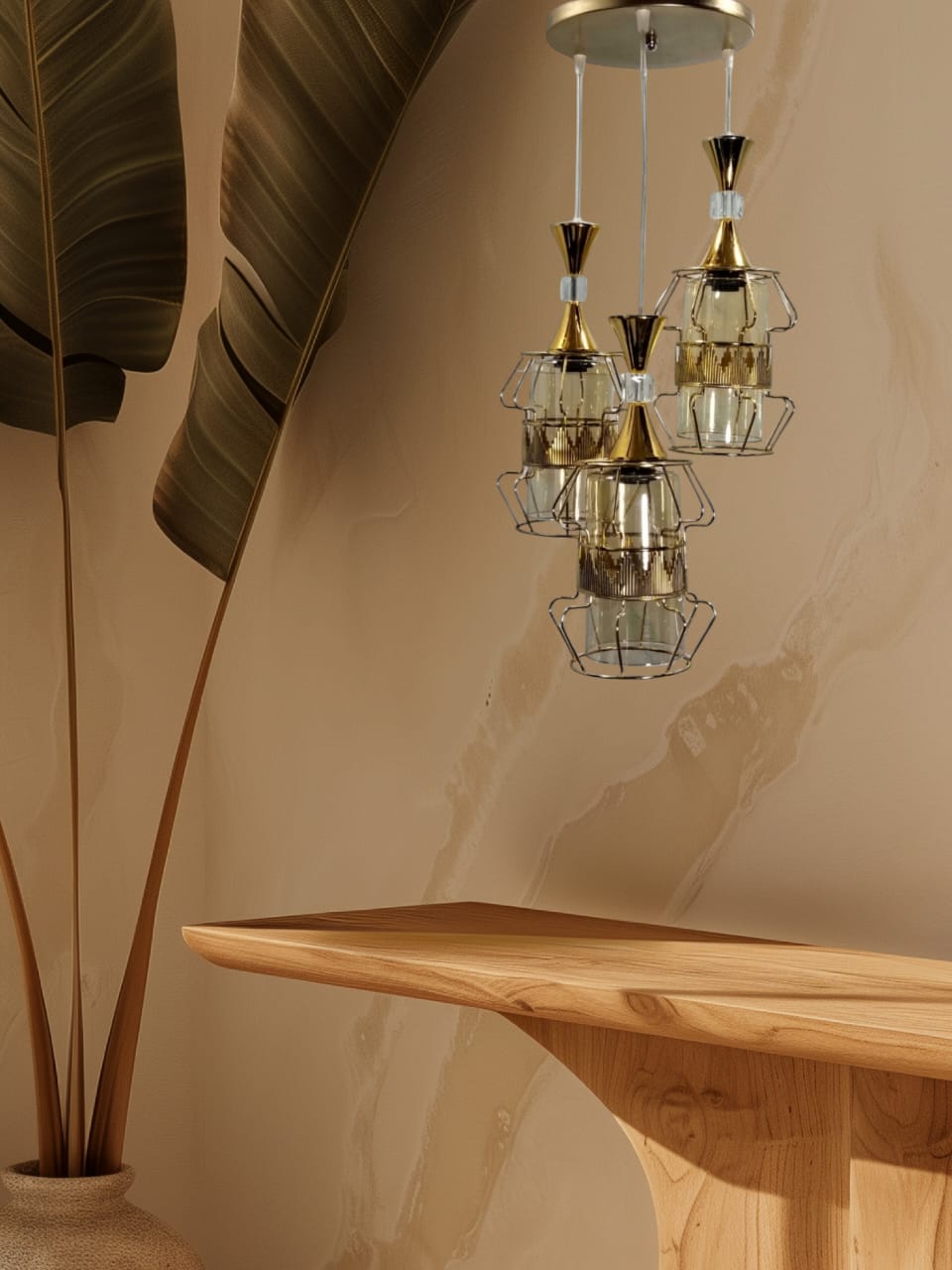 نجفه - معدن وزجاج - ذهبي - 80 × 30 سم