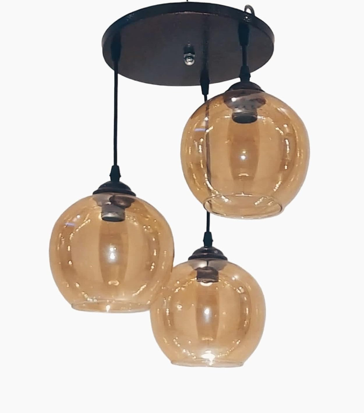 Chandelier - Metal - Black & Brown - 65x30 cm