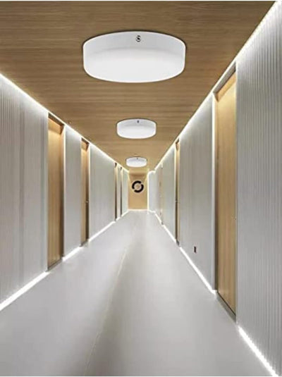 Ceiling Lamp - Aluminum & Plastic - White - 23 x 23 x 4 cm