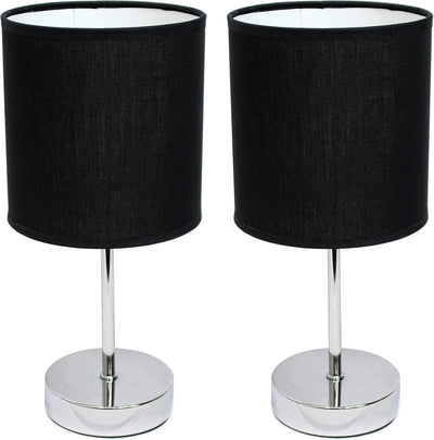 Desk Lamp - Metal & Linen - Black & Silver - 45 x 25 cm