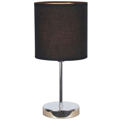Desk Lamp - Metal & Linen - Black & Silver - 45 x 25 cm