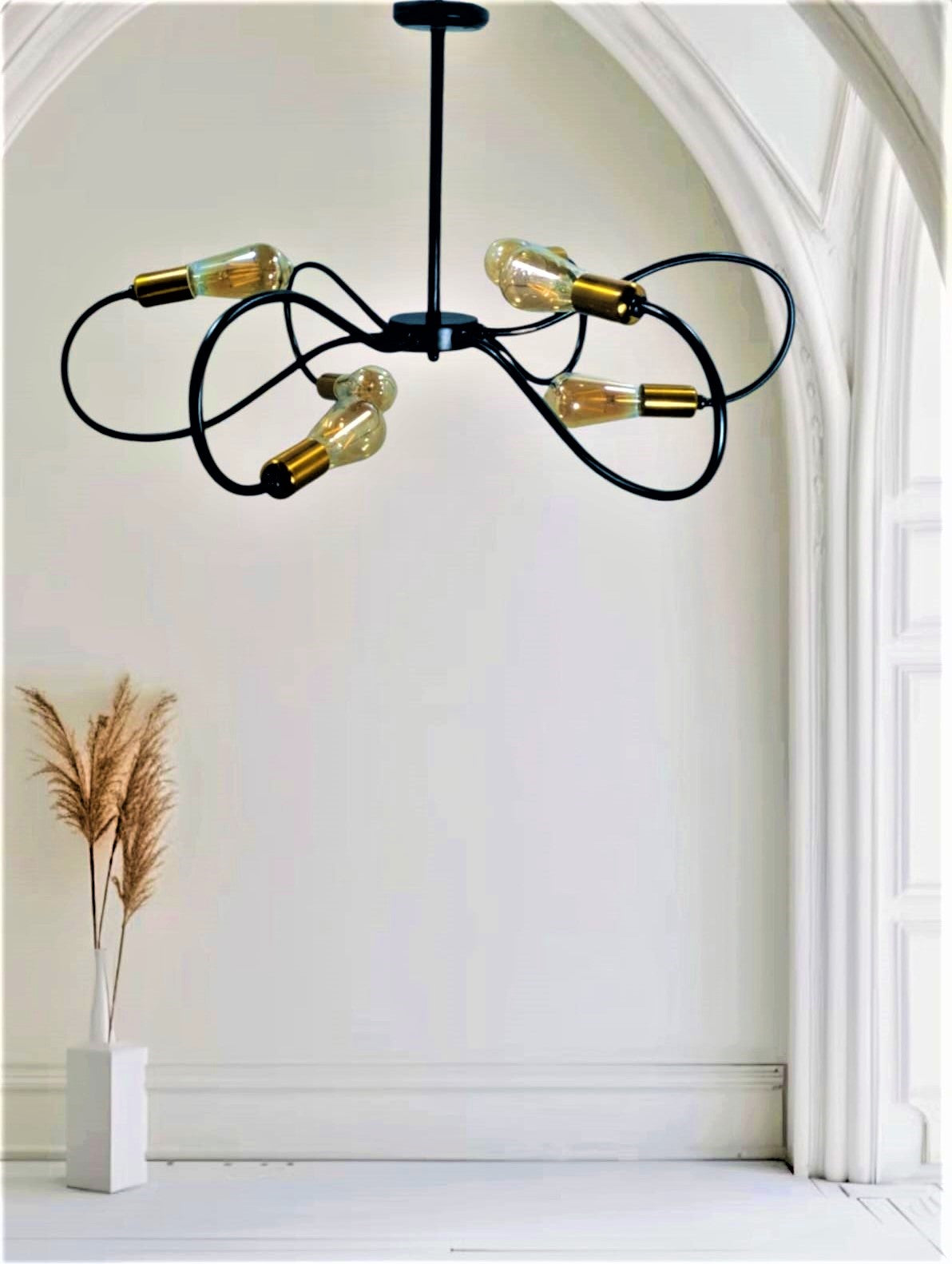 Chandelier - Metal - Black & Gold - 45 x 90 cm