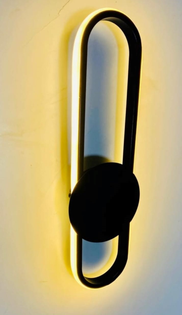 مصباح جداري - معدني - أسود - 60 × 24 سم