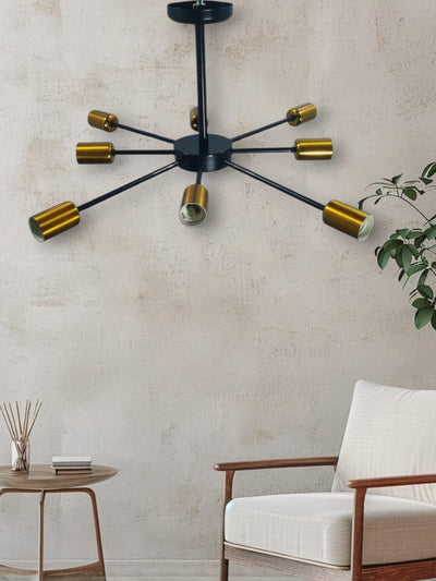 Chandelier - Metal - Black & Gold - 45 x 90 cm